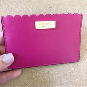 Kate Spade Scalloped Hot Pink Card Holder $58